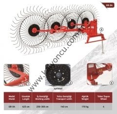 4'lü Flanşlı Ot Toplama Tırmığı GR-04