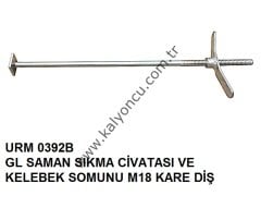 L Saman Sıkma Civatası Ve Kelebek Somunu M18 Kare Diş Ür.No:0392B