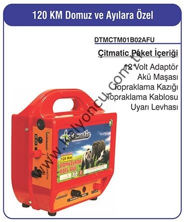 Çitmatic Domuz ve Ayı Kovucu Elektrikli Çit Makinası 120 Km