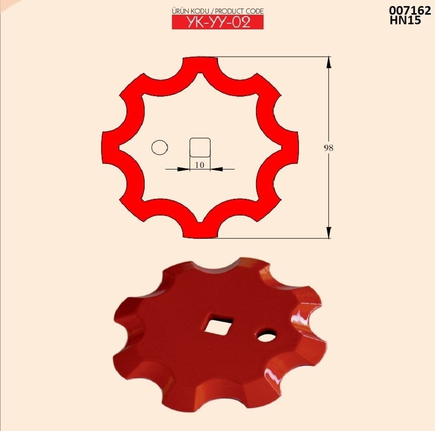 YEM KARMA BIÇAĞI-YILDIZ-Q10mm-BY-HN15