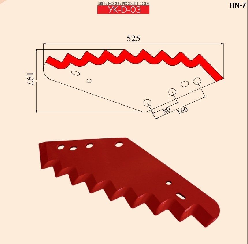 YEM KARMA BIÇAĞI-DİKEY  *FİMAKS* HN7