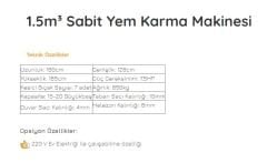 1,5 m³ ELEKTRİKLİ+ŞAFTLI YEM KARMA MAKİNASI DİKEY *BURKON*