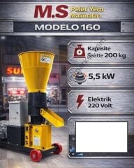 PELET YEM MAKİNESİ-5.5kW220V-(Saatte 200kg)